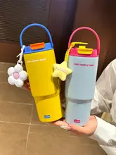 おしゃれなステンレス製保温ボトル【大容量・吸管付き・アウトドア用】