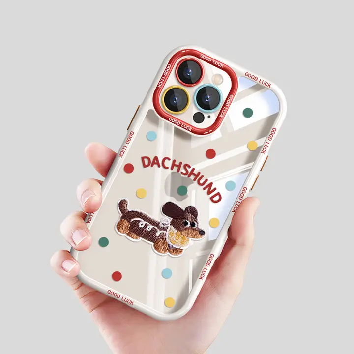 ADDTHIS 可愛い犬デザインのiPhone用透明ケース【スタンド付き・対応機種多数】（セットアップ対応）