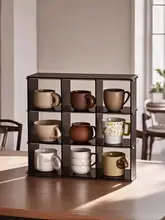 マグカップスタンド【茶杯収納・DIY組み立て・デスク用多層展示ラック】