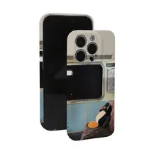 可愛いペンギンデザインのレトロフィルム風スマホケース【二合一タイプ・iPhone対応】