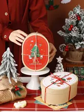 クリスマスギフトボックス【レトロデザイン・菓子やクッキー用・楕円形】