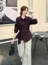 フレンチスタイルのコーディネート【ドローストリング付きシャツ・ワイドパンツ・セットアップ対応】