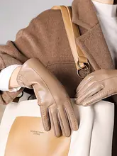 PU製女性用冬用ライディンググローブ【極上の柔らかさ・裏起毛・タッチパネル対応】