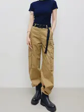 高腰カジュアルチノパンツ【多ポケット・ゆったり・春秋用・レディース】