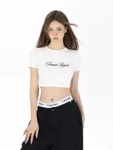 黒と白のショート丈Tシャツ【夏用・女性・クロップドスタイル・ジャズダンス対応】