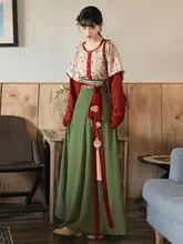 春季用オリジナル漢服【唐風デザイン・ウエストまでの長さ・日常用】（セットアップ対応）