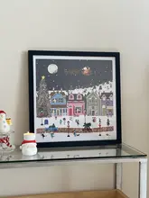 クリスマス装飾アートパネル【冬のライト・リビング用・カートゥーンデザイン】