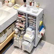 浴室用 防水収納キャビネット【多機能・化粧品やケア用品収納】