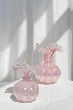 ピンクパール仕上げ フェンデンデザイン花瓶【手作り・インテリア用・リビング・寝室】