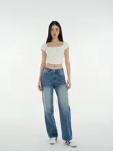 フランス風ヴィンテージデザインのボタン付きフィッシュボーンハイウエストトップス