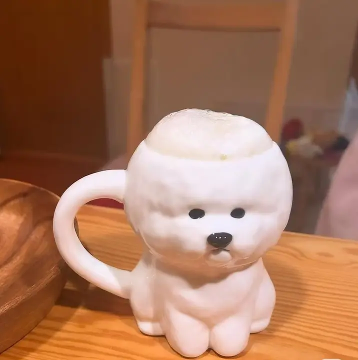 可愛らしい小犬の陶器マグカップ【家庭用・オフィス用・コーヒー】