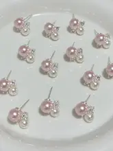 フレンチロマンティック ピンクパール風ピアス【シンプルで優雅なデザイン】