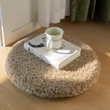 クッション 円形 椅子用 アルパカウール 厚手パイル