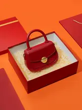 レトロな赤のショルダーバッグ【トート・結婚式用】