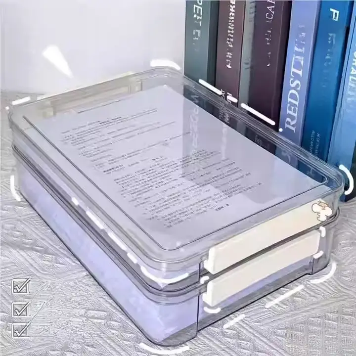 A4デスク用ファイルボックス【透明プラスチック・整理用】