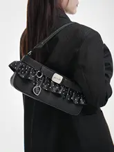 ドット柄フリルデザインのショルダーバッグ【トート・斜め掛け対応】