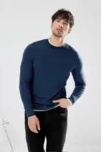 JSSD HOMME オーストラリア製メリノウール メンズクルーネックニットセーター【CJM028】