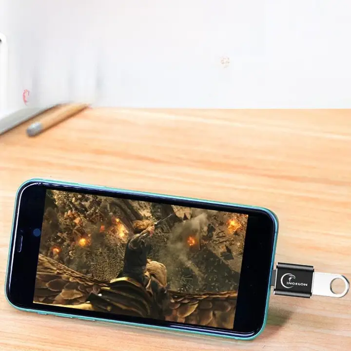 iPhone用USB変換アダプタ【外付けOTG機能・データバックアップ・写真転送対応】