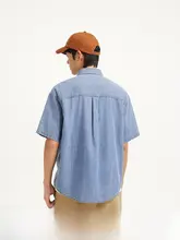 半袖デニムシャツ メンズ 綿100% 肌触り柔らか クラシック ヴィンテージ 夏物
