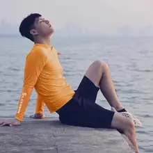 長袖ジッパーウエットスーツ 男性用ダイビングサーフィン服【水母浮潜・速乾・防晒】（セットアップ対応）