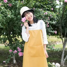 防水エプロン【純綿・交差デザイン・冬用・高級感あるコットンリネン】