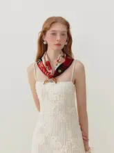 フランス風ヴィンテージシルクスカーフ【秋冬用・万能デザイン】