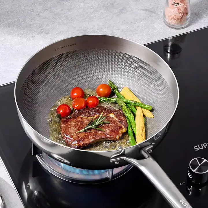 Supor 純正チタン製 炒め鍋【ノンコーティング・家庭用・非粘着】