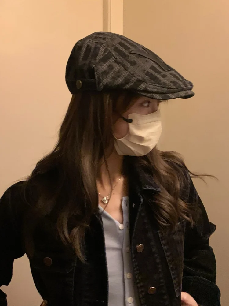 韓国風ヴィンテージチェック柄キャスケット帽：男女兼用のファッションキャップの実用性とシーン別適用