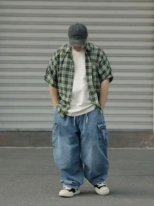 ウォッシュド加工のグラデーションワイドレッグパンツ【カジュアル・フィット】（セットアップ対応）