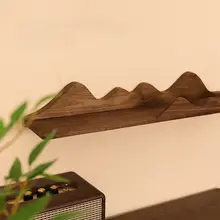 北米産ブラックウォールナット製 山形ウォールシェルフ【シンプルな禅風・収納用・壁掛け】