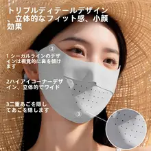高性能アイスシルク製女性用マスク【紫外線防止・通気性・眼周り保護】