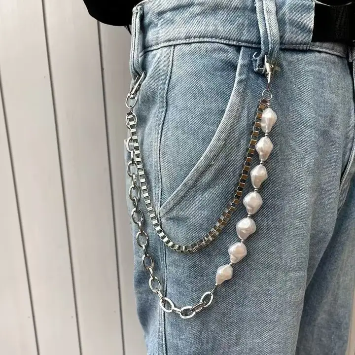 無限ループのパンツチェーンアクセサリー【クリーンフィット・高級感・男性用】（セットアップ対応）