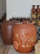 茶葉収納用手作り紫陶茶缸【防潮密封・2000g・15kg対応】
