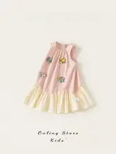 子供用フラワープリントドレス【フリル付き・夏用・プリンセススタイル】（セットアップ対応）