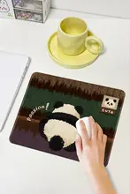 大熊猫デザインのハードタイプマウスパッド【コンパクト・持ち運び便利・耐汚れ・女性用】