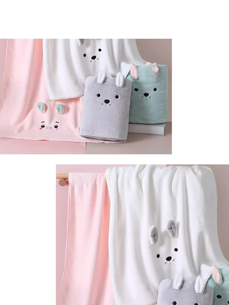 子供用バスタオル カートゥーンデザイン 140x70cm 吸水性のあるシンプルタイプ