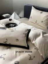 STACEY 高級仕立て 木蘭柄 60サテン ランペン 天絲ライセール ベッドリネン 4点セット