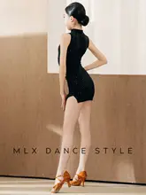 子供用ラテンダンス衣装【無袖トップス・フレアスカート・ダンス練習・演出用】（セットアップ対応）