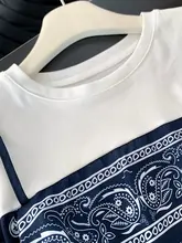 極上の柔らかさ！デザイン性豊かなバイカラープリントのショートスリーブTシャツ【夏用・独特な不規則デザイン】（セットアップ対応）
