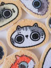 かわいい猫イラストのキッチンクリーナー【木材パルプ・掃除用スポンジ・多用途】
