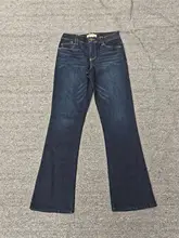 高腰ストレッチデニムパンツ【水洗い加工・猫髭模様・フレアシルエット・大きいサイズ】
