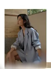 レトロな通勤スタイルの一粒ボタンカジュアルジャケット＆スカート【春用】（セットアップ対応）