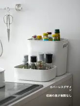 化粧品収納ボックス【プラスチック製・グレー・蓋付き・デスクトップ用】
