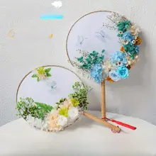 中式ドライフラワーのバラ扇子DIY材料キット【親子で楽しめる・団体制作対応】