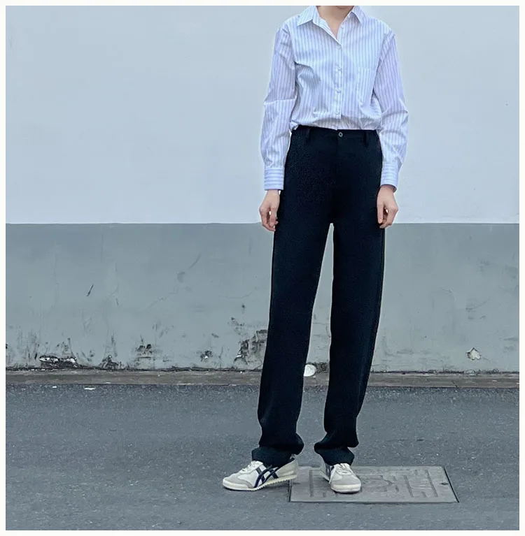 高身長向けロングストレートパンツ：アンクル丈・ハイウエストで通勤シーンを完璧に