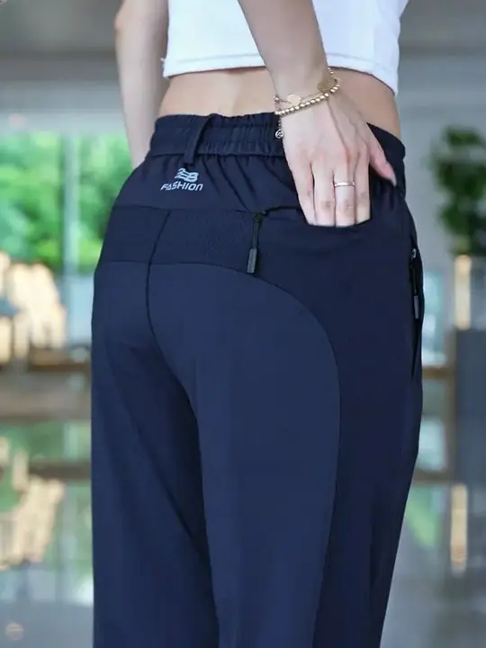 超薄メッシュアイスシルク メンズパンツ【夏用・ゆったりストレート・トレンドデザイン】（セットアップ対応）