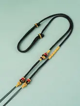 伝統的な中式金色ロックペンダント【手織りの紐・如意ロック・錦鯉アクセサリー】（セットアップ対応）