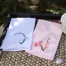 純綿ガーゼ単層刺繍ハンカチ