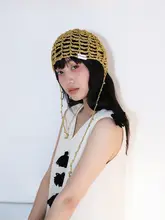 ニット帽 レディース パールモチーフ ラメ入り 透かし編み 上品 ハンドメイド リゾート インスタ映え