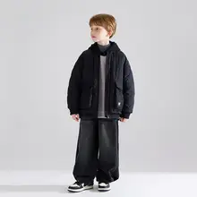 アメリカンスタイルのキルティングジャケット【防風＆暖かさ・冬用・男の子向け】